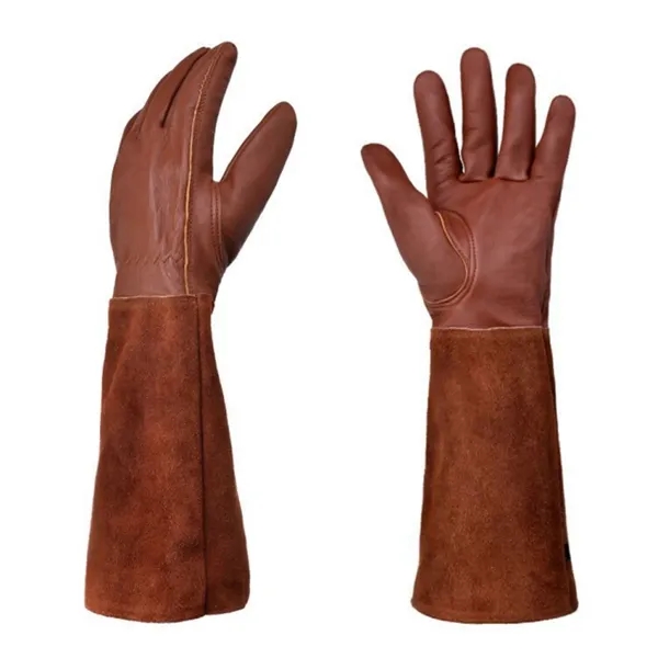 Long-Cuff Cowhide Protective Gloves - Long-Cuff Cowhide Protective Gloves - Image 6 of 9
