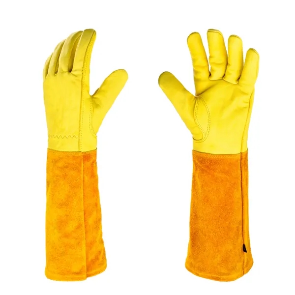 Long-Cuff Cowhide Protective Gloves - Long-Cuff Cowhide Protective Gloves - Image 7 of 9
