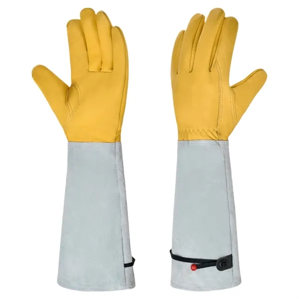 Long-Cuff Cowhide Protective Gloves - Long-Cuff Cowhide Protective Gloves - Image 8 of 9