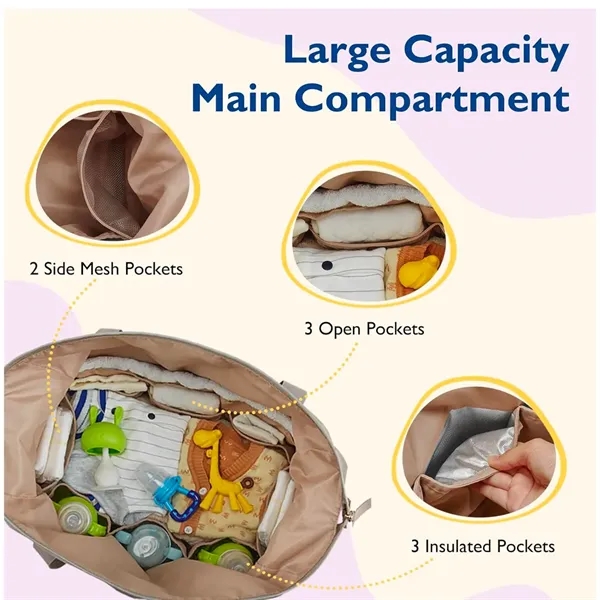 Baby Diaper Bag Tote Large Capacity for Nursing Essentials - Baby Diaper Bag Tote Large Capacity for Nursing Essentials - Image 4 of 5