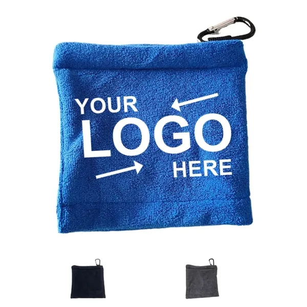 Golf Ball Towel With Clip - Golf Ball Towel With Clip - Image 0 of 4