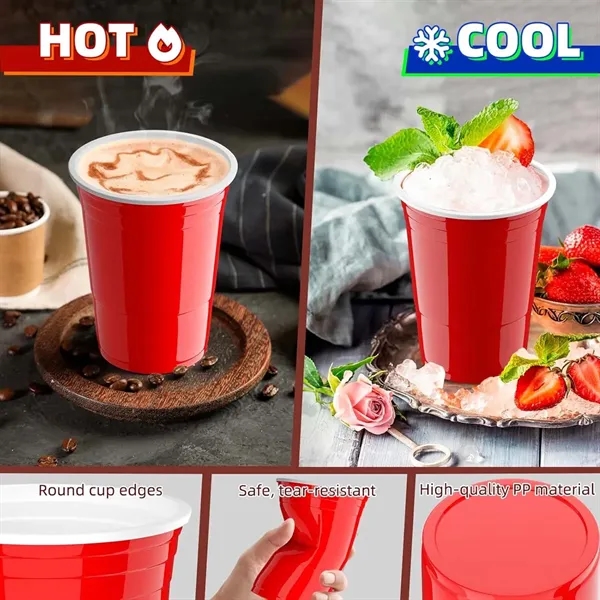 Party wedding double wall 16oz reusable plastic solo cups - Party wedding double wall 16oz reusable plastic solo cups - Image 4 of 4