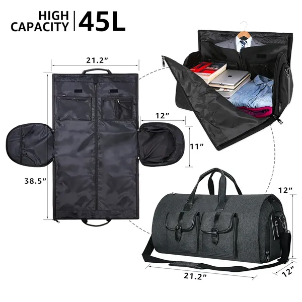 Duffel Suit Bag with Shoe Compartment Carry On Luggage - Duffel Suit Bag with Shoe Compartment Carry On Luggage - Image 2 of 3