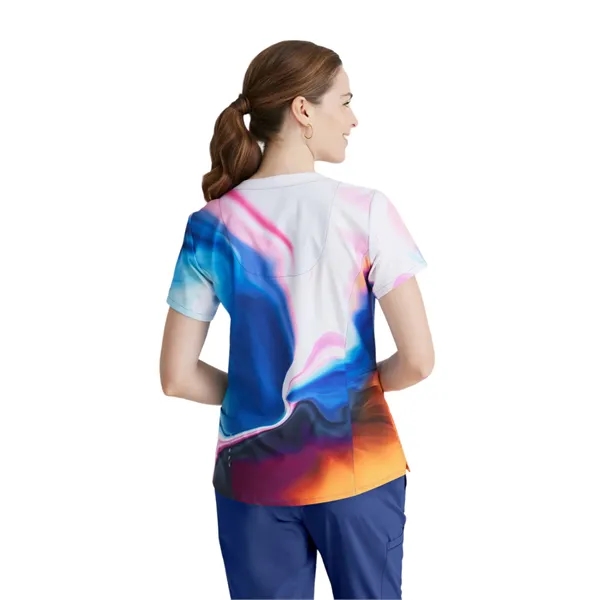 Barco One - Women's Four-Pocket V-Neck Thrive Print Scrub... - Barco One - Women's Four-Pocket V-Neck Thrive Print Scrub... - Image 4 of 5