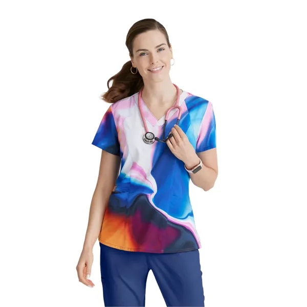 Barco One - Women's Four-Pocket V-Neck Thrive Print Scrub... - Barco One - Women's Four-Pocket V-Neck Thrive Print Scrub... - Image 5 of 5