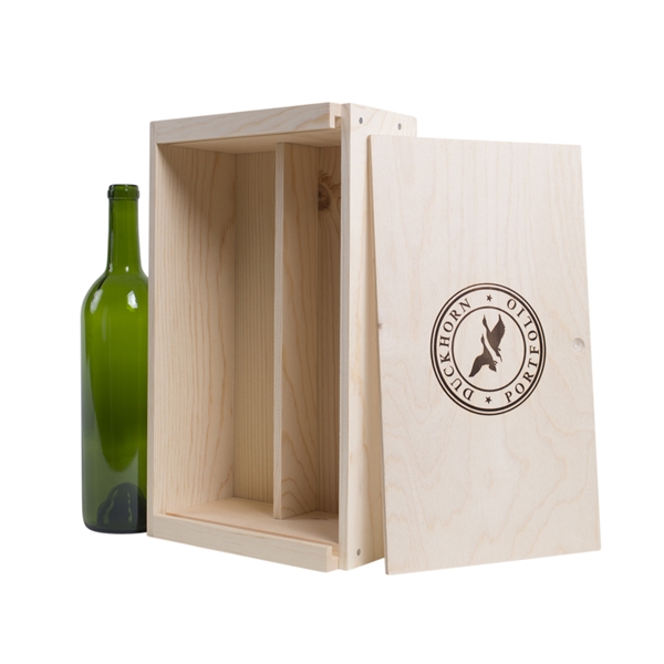 2-Bottle Wood Wine Box - 2-Bottle Wood Wine Box - Image 0 of 6