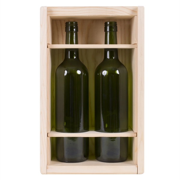 2-Bottle Wood Wine Box - 2-Bottle Wood Wine Box - Image 6 of 6