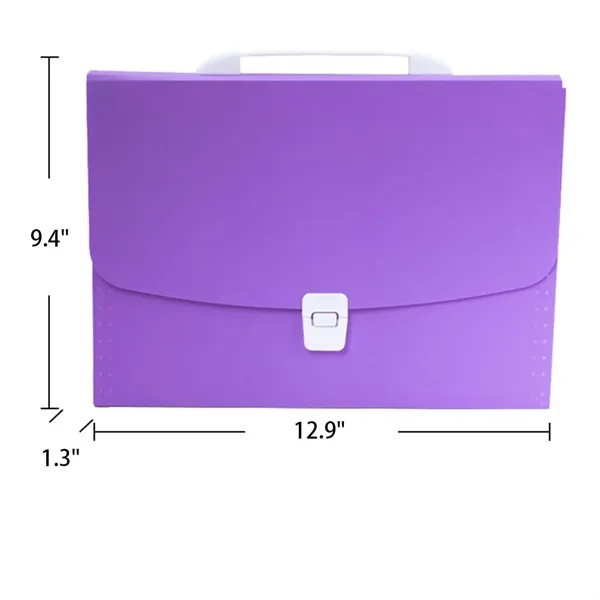 13-Pocket Accordion File Folder with Handle Plastic, A4/Le - 13-Pocket Accordion File Folder with Handle Plastic, A4/Le - Image 1 of 6