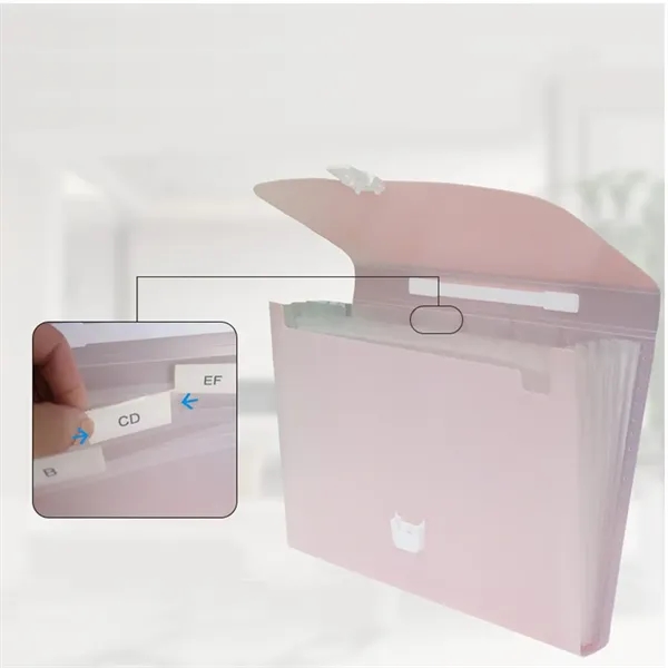 13-Pocket Accordion File Folder with Handle Plastic, A4/Le - 13-Pocket Accordion File Folder with Handle Plastic, A4/Le - Image 2 of 6