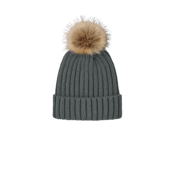 Port Authority Faux Fur Pom Beanie - Port Authority Faux Fur Pom Beanie - Image 1 of 8