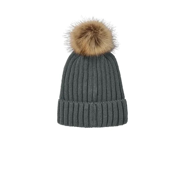 Port Authority Faux Fur Pom Beanie - Port Authority Faux Fur Pom Beanie - Image 2 of 8