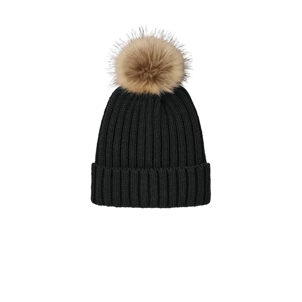 Port Authority Faux Fur Pom Beanie - Port Authority Faux Fur Pom Beanie - Image 3 of 8