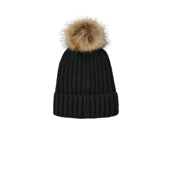 Port Authority Faux Fur Pom Beanie - Port Authority Faux Fur Pom Beanie - Image 4 of 8