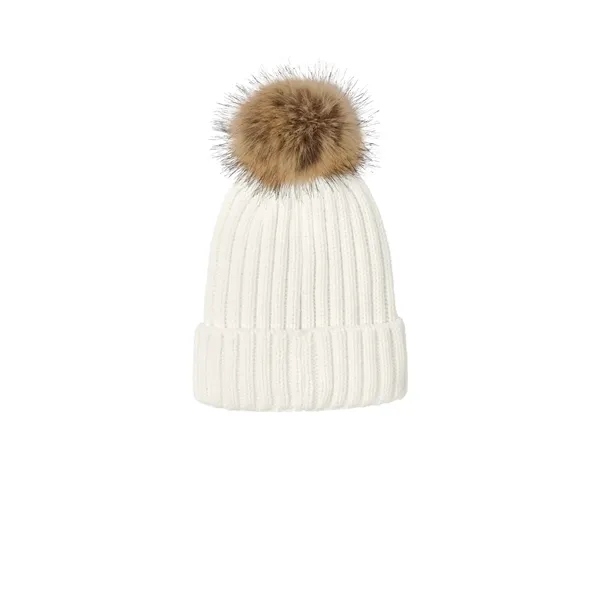 Port Authority Faux Fur Pom Beanie - Port Authority Faux Fur Pom Beanie - Image 6 of 8