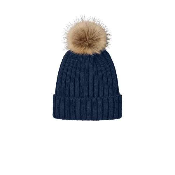 Port Authority Faux Fur Pom Beanie - Port Authority Faux Fur Pom Beanie - Image 7 of 8