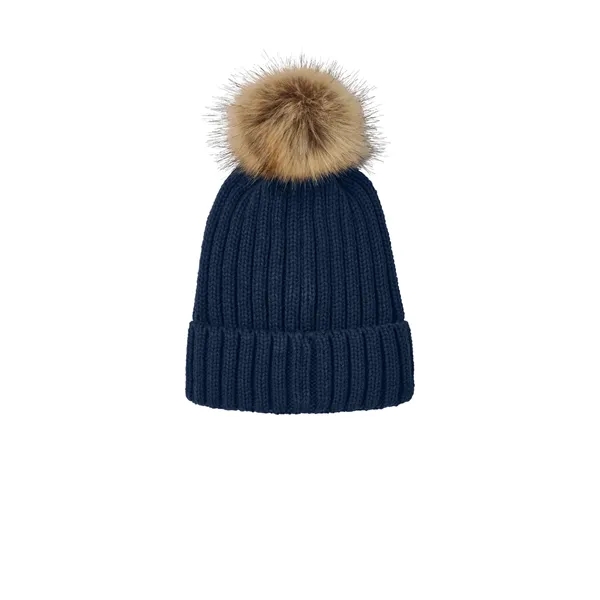 Port Authority Faux Fur Pom Beanie - Port Authority Faux Fur Pom Beanie - Image 8 of 8