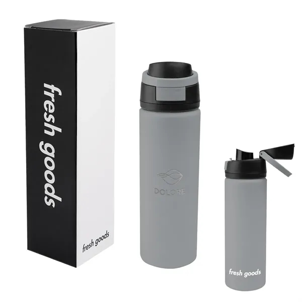 Fresh Goods 24 Oz. Pop Sip Recycled Stainless Steel Bottle - Fresh Goods 24 Oz. Pop Sip Recycled Stainless Steel Bottle - Image 5 of 24