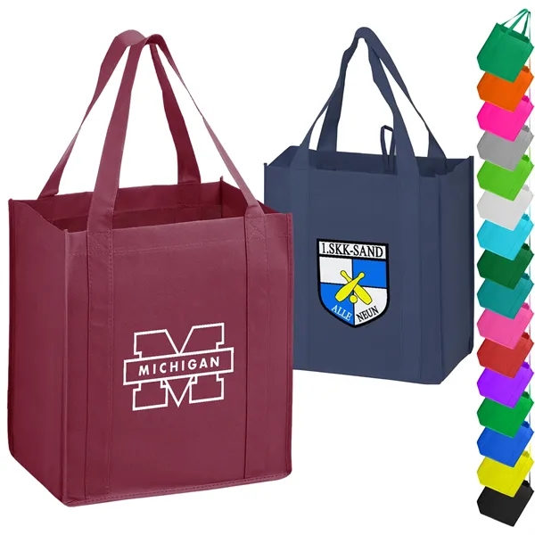 Heavy Duty Non-Woven Shopping Tote Bag w/ Gusset 13"x15"x10" - Heavy Duty Non-Woven Shopping Tote Bag w/ Gusset 13"x15"x10" - Image 0 of 18