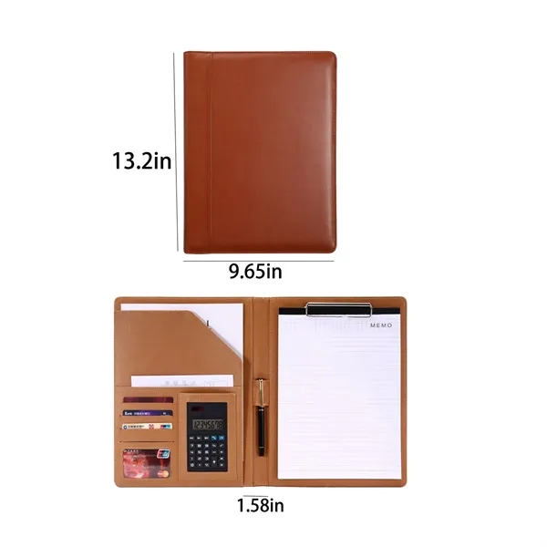 Custom A4 Executive Leather Folder With Calculator - Custom A4 Executive Leather Folder With Calculator - Image 1 of 5