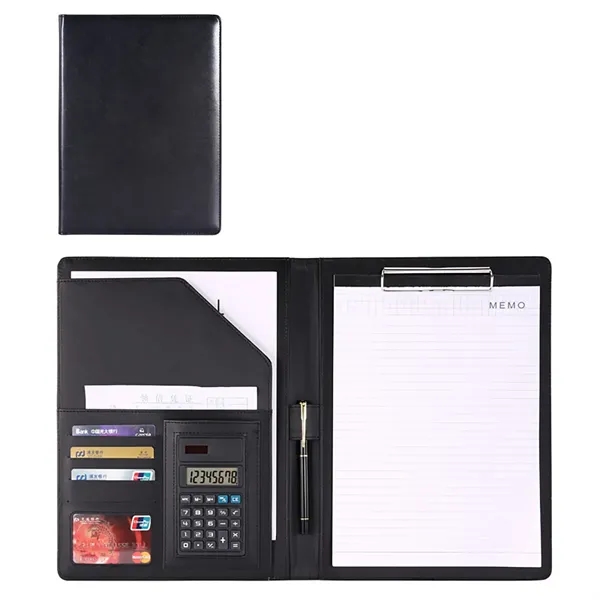 Custom A4 Executive Leather Folder With Calculator - Custom A4 Executive Leather Folder With Calculator - Image 2 of 5