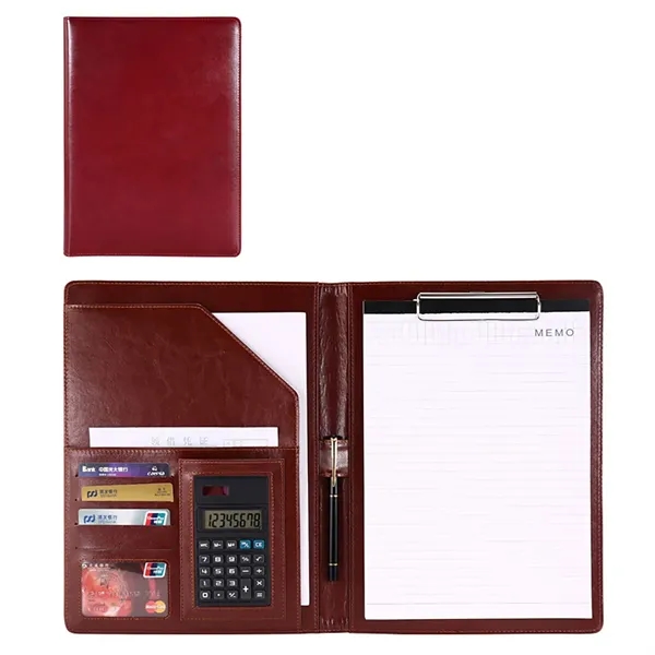 Custom A4 Executive Leather Folder With Calculator - Custom A4 Executive Leather Folder With Calculator - Image 4 of 5