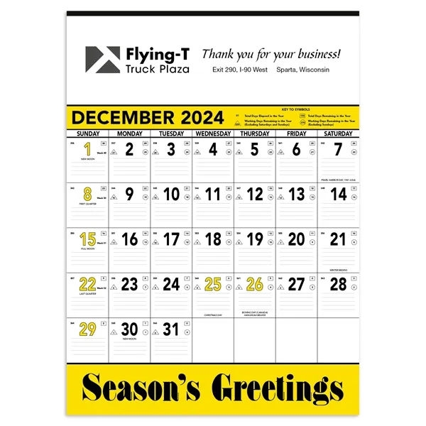 Triumph® Calendars Yellow & Black Contractor Memo Calendar - Triumph® Calendars Yellow & Black Contractor Memo Calendar - Image 1 of 1