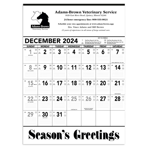 Triumph® Calendars Black & White Contractor Memo Calendar - Triumph® Calendars Black & White Contractor Memo Calendar - Image 1 of 2
