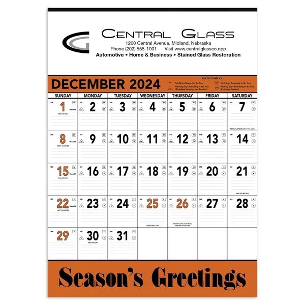 Triumph® Calendars Orange & Black Contractor Memo Calendar - Triumph® Calendars Orange & Black Contractor Memo Calendar - Image 1 of 2