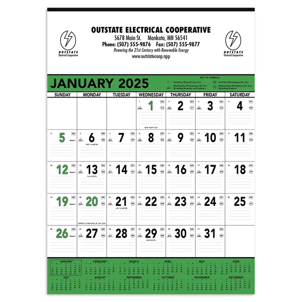 Triumph® Calendars Green & Black Contractor Memo Calendar - Triumph® Calendars Green & Black Contractor Memo Calendar - Image 0 of 2