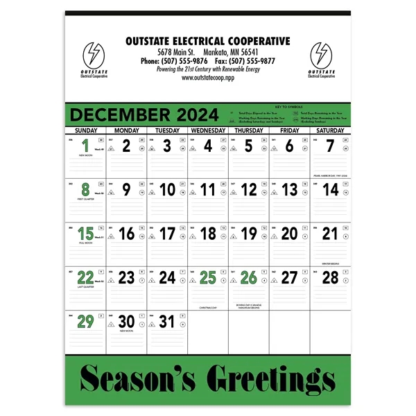 Triumph® Calendars Green & Black Contractor Memo Calendar - Triumph® Calendars Green & Black Contractor Memo Calendar - Image 1 of 2