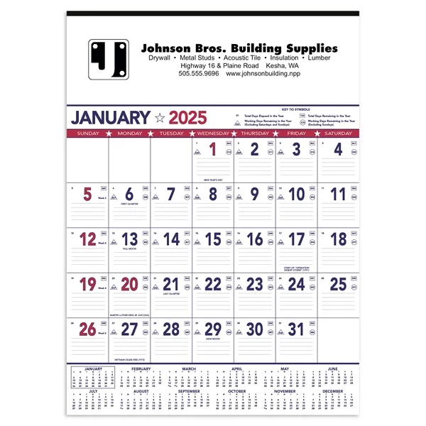 Triumph® Calendars Patriotic Contractor Memo Calendar - Triumph® Calendars Patriotic Contractor Memo Calendar - Image 0 of 2