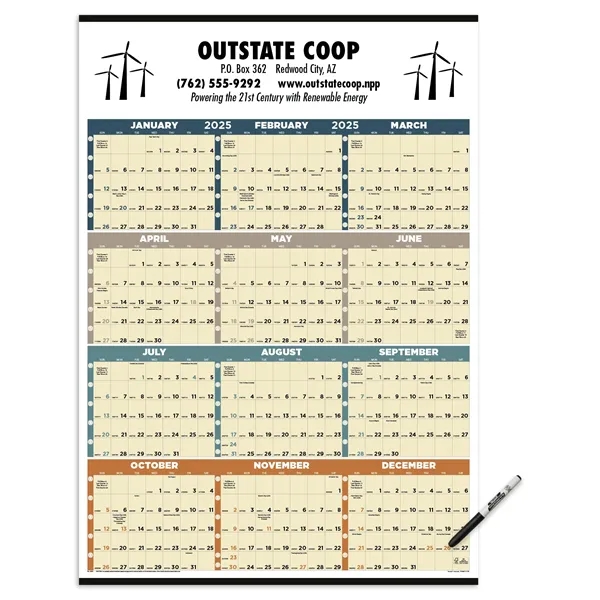 Triumph® Calendars Time Management Span-A-Year (Laminated... - Triumph® Calendars Time Management Span-A-Year (Laminated... - Image 0 of 2