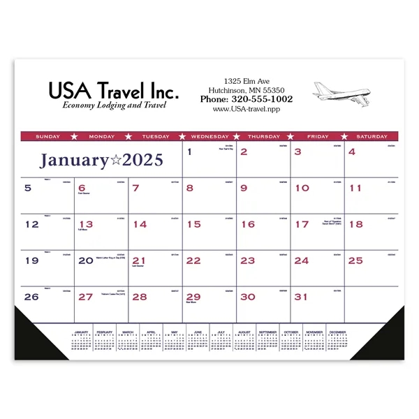 Triumph® Calendars Patriotic Desk Pad with Vinyl Corners