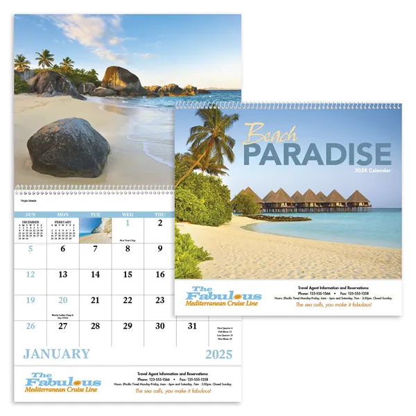 Good Value™ Beach Paradise - Spiral Calendar - Good Value™ Beach Paradise - Spiral Calendar - Image 0 of 2