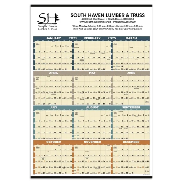 Triumph® Calendars Time Management Span-A-Year (Non-Lamin... - Triumph® Calendars Time Management Span-A-Year (Non-Lamin... - Image 0 of 2