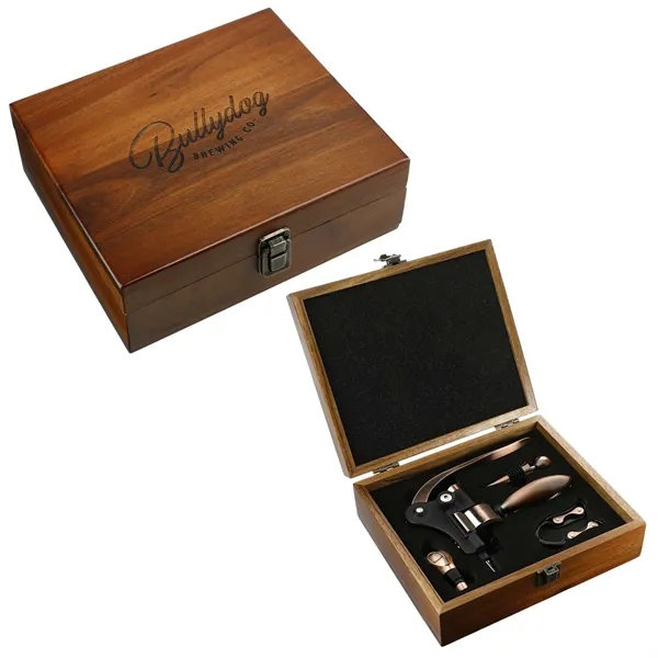 Custom Graze Wood and Metal Wine Set