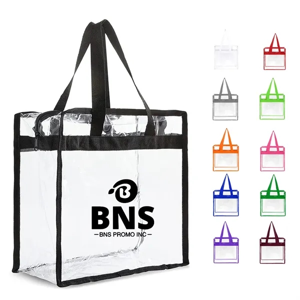 Stadium Compliant Clear Zippered Tote Bag - Stadium Compliant Clear Zippered Tote Bag - Image 0 of 12