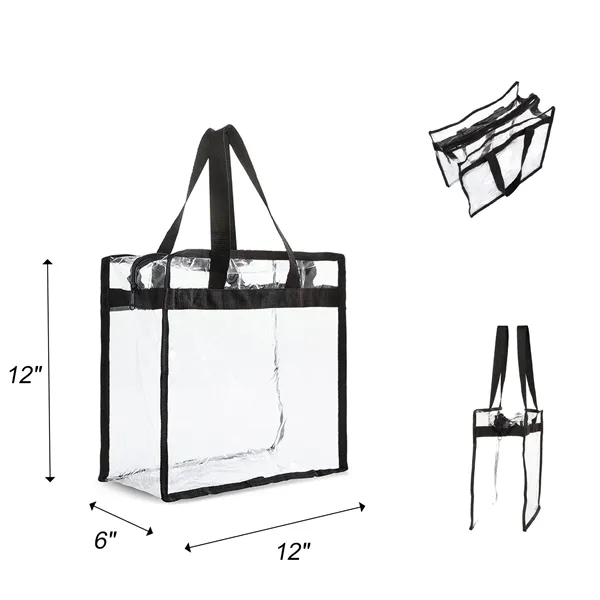 Stadium Compliant Clear Zippered Tote Bag - Stadium Compliant Clear Zippered Tote Bag - Image 2 of 12