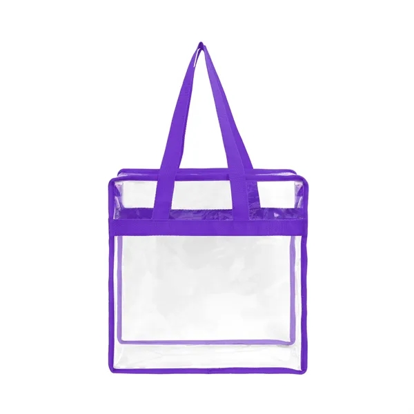 Stadium Compliant Clear Zippered Tote Bag - Stadium Compliant Clear Zippered Tote Bag - Image 10 of 12