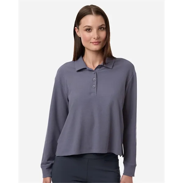 Adidas Women's Beyond Long Sleeve Loose Polo - Adidas Women's Beyond Long Sleeve Loose Polo - Image 0 of 2