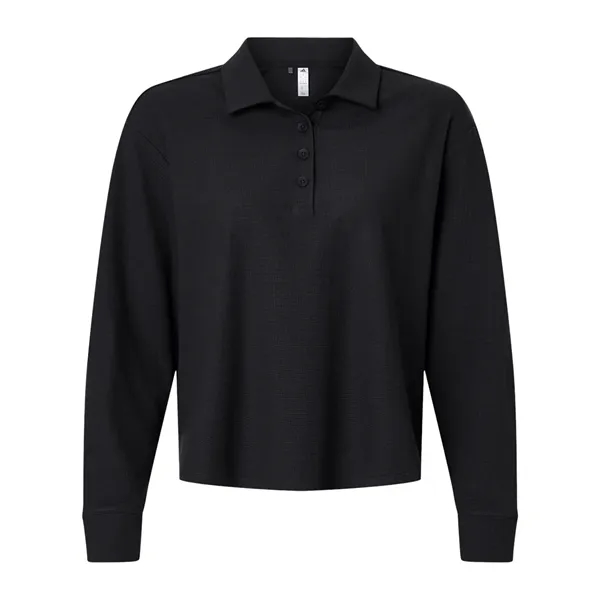 Adidas Women's Beyond Long Sleeve Loose Polo - Adidas Women's Beyond Long Sleeve Loose Polo - Image 1 of 2