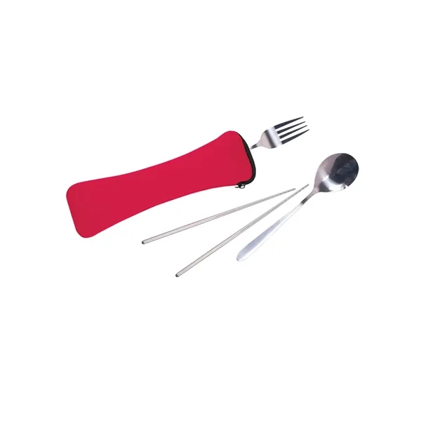 Travel Cutlery Set In Zip Pouch - Travel Cutlery Set In Zip Pouch - Image 4 of 5