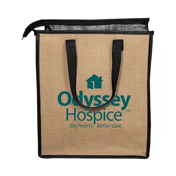 Jute Lunch Cooler Tote Bag - Jute Lunch Cooler Tote Bag - Image 1 of 3