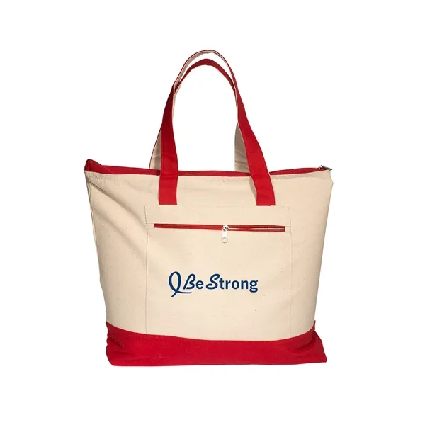 Prime Line. Zippered Cotton Canvas Tote Bag. - Prime Line. Zippered Cotton Canvas Tote Bag. - Image 3 of 9