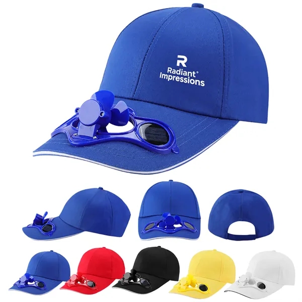 Cooling Baseball Cap with Solar Powered Fan - Cooling Baseball Cap with Solar Powered Fan - Image 0 of 9