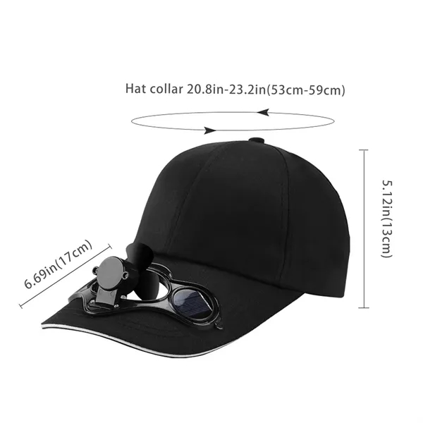 Cooling Baseball Cap with Solar Powered Fan - Cooling Baseball Cap with Solar Powered Fan - Image 1 of 9