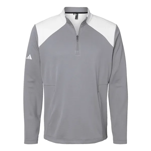 Adidas Men's Textured Mixed Media Quarter-Zip Pullover - Adidas Men's Textured Mixed Media Quarter-Zip Pullover - Image 5 of 6