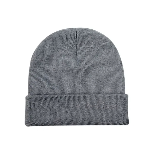 Solid Color Embroidered Knit Unisex Ski Beanie - Solid Color Embroidered Knit Unisex Ski Beanie - Image 2 of 5