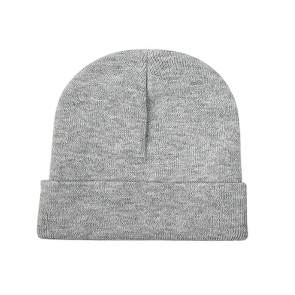 Solid Color Embroidered Knit Unisex Ski Beanie - Solid Color Embroidered Knit Unisex Ski Beanie - Image 3 of 5