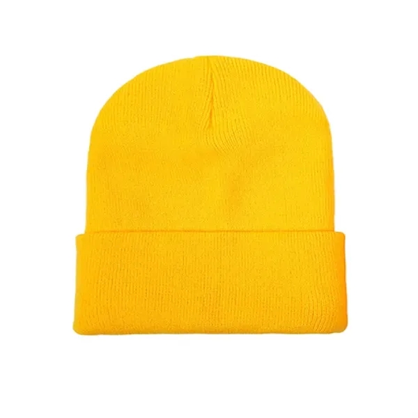 Solid Color Embroidered Knit Unisex Ski Beanie - Solid Color Embroidered Knit Unisex Ski Beanie - Image 5 of 5